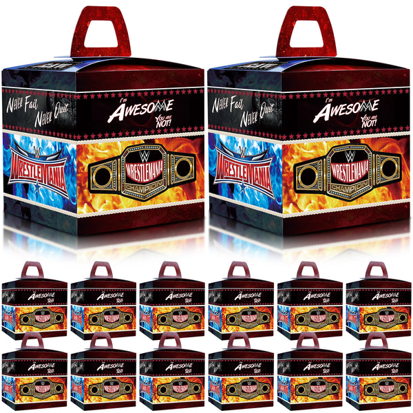 12PCS/Set, Wrestling Party Gift Boxes, Wrestlemania Party Decorations-Party Street